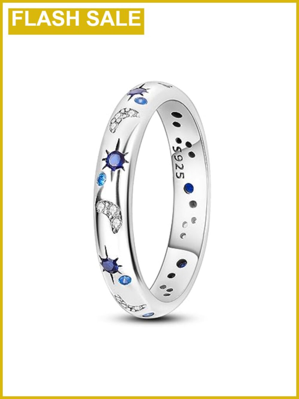 925 Sterling Silver Eternity Ring Cubic Zirconia Stackable Gift for Women